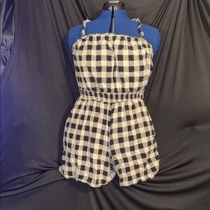 torrid Black & White Gingham Romper